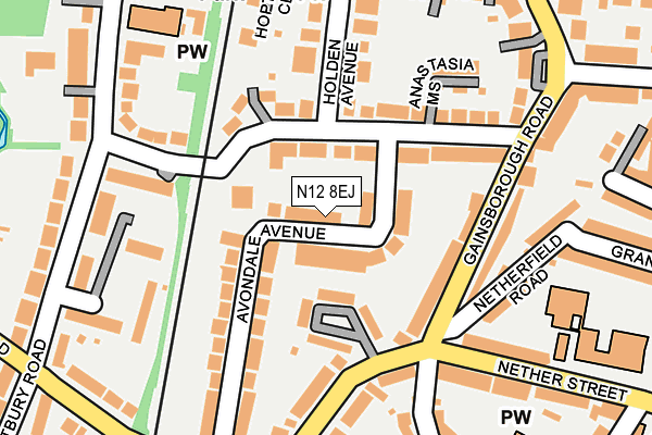 N12 8EJ map - OS OpenMap – Local (Ordnance Survey)