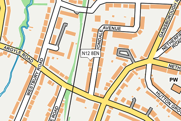 N12 8EN map - OS OpenMap – Local (Ordnance Survey)