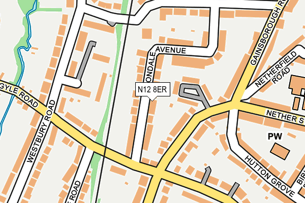 N12 8ER map - OS OpenMap – Local (Ordnance Survey)