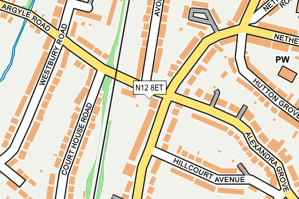 N12 8ET map - OS OpenMap – Local (Ordnance Survey)