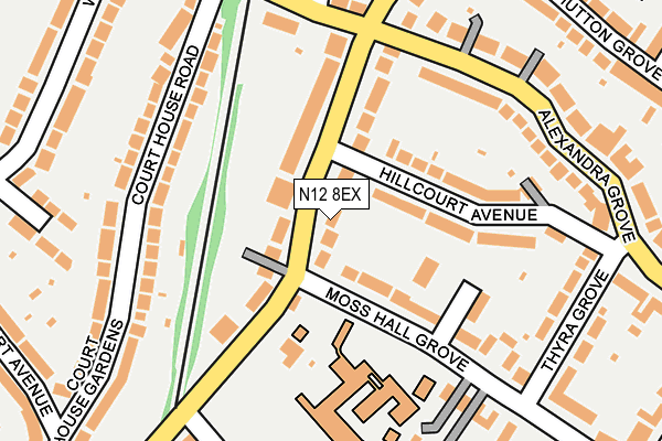 N12 8EX map - OS OpenMap – Local (Ordnance Survey)