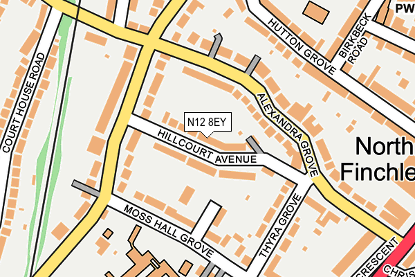 N12 8EY map - OS OpenMap – Local (Ordnance Survey)