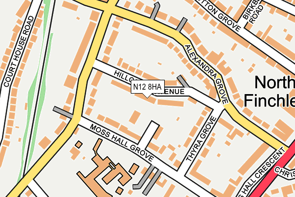 N12 8HA map - OS OpenMap – Local (Ordnance Survey)