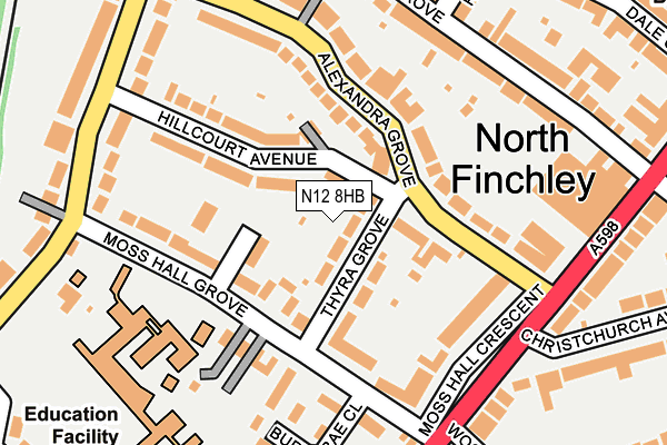 N12 8HB map - OS OpenMap – Local (Ordnance Survey)