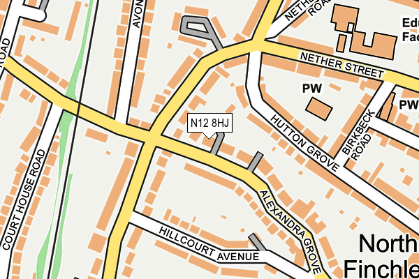 N12 8HJ map - OS OpenMap – Local (Ordnance Survey)