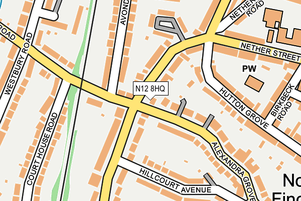 N12 8HQ map - OS OpenMap – Local (Ordnance Survey)