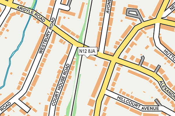 N12 8JA map - OS OpenMap – Local (Ordnance Survey)