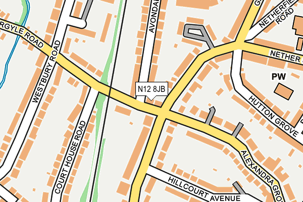 N12 8JB map - OS OpenMap – Local (Ordnance Survey)