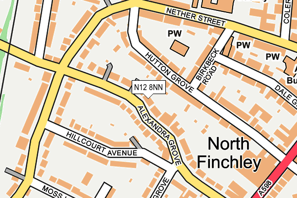 N12 8NN map - OS OpenMap – Local (Ordnance Survey)