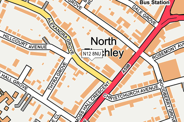 N12 8NU map - OS OpenMap – Local (Ordnance Survey)