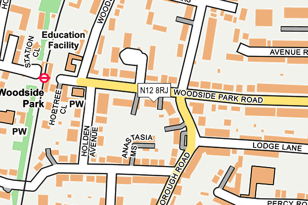 N12 8RJ map - OS OpenMap – Local (Ordnance Survey)