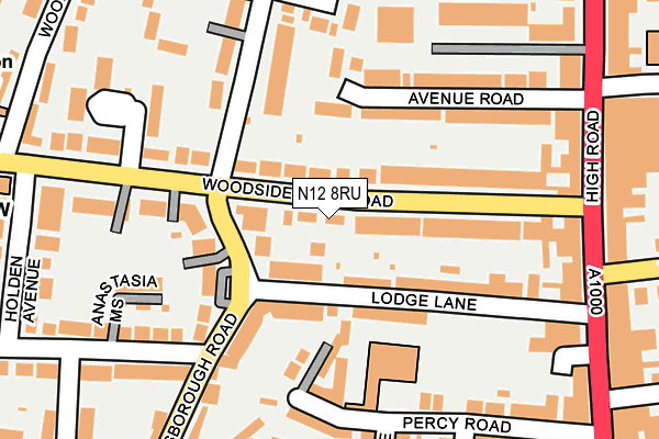 N12 8RU map - OS OpenMap – Local (Ordnance Survey)