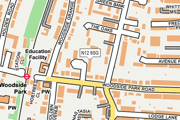 N12 8SG map - OS OpenMap – Local (Ordnance Survey)
