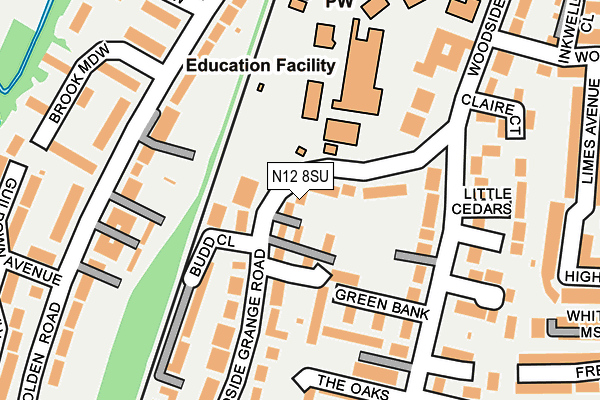 N12 8SU map - OS OpenMap – Local (Ordnance Survey)