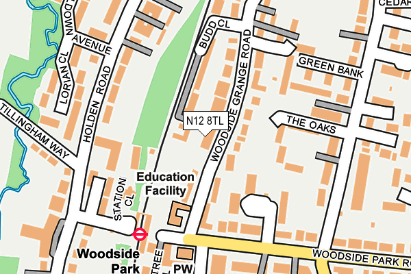 N12 8TL map - OS OpenMap – Local (Ordnance Survey)