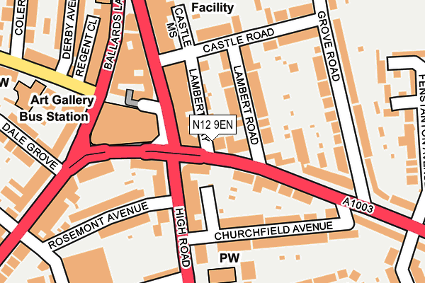 N12 9EN map - OS OpenMap – Local (Ordnance Survey)