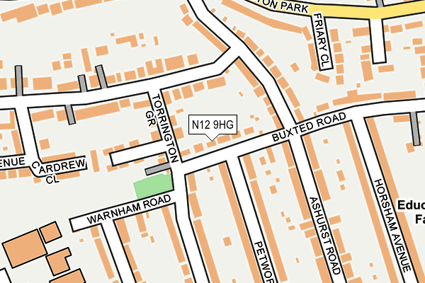 N12 9HG map - OS OpenMap – Local (Ordnance Survey)