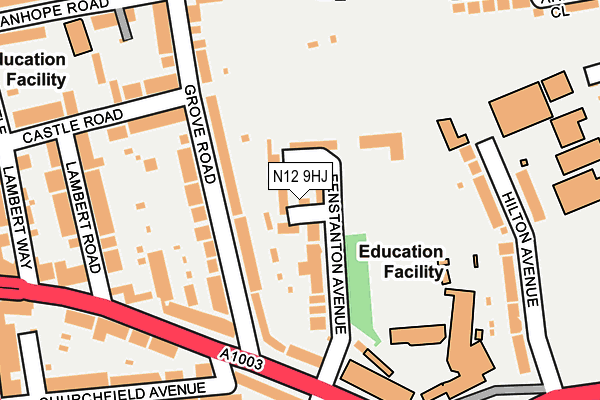N12 9HJ map - OS OpenMap – Local (Ordnance Survey)
