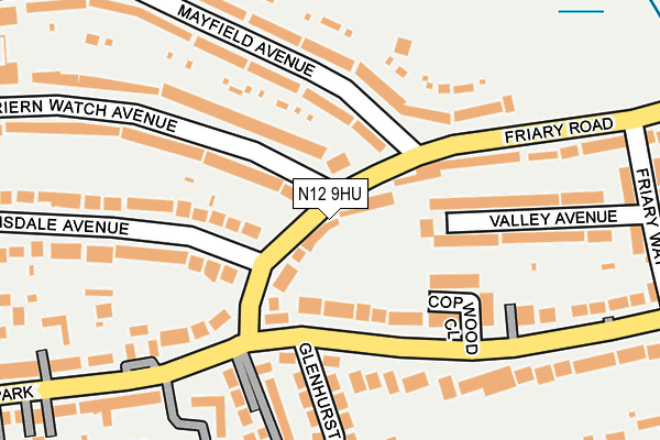 N12 9HU map - OS OpenMap – Local (Ordnance Survey)