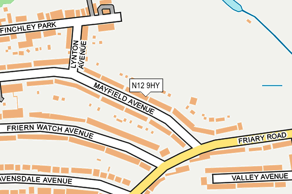 N12 9HY map - OS OpenMap – Local (Ordnance Survey)