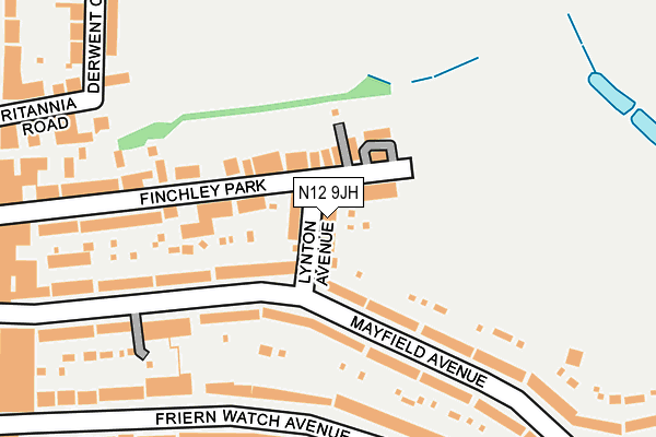 N12 9JH map - OS OpenMap – Local (Ordnance Survey)