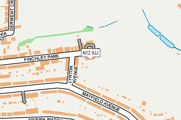 N12 9JJ map - OS OpenMap – Local (Ordnance Survey)