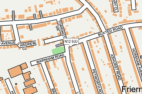 N12 9JU map - OS OpenMap – Local (Ordnance Survey)