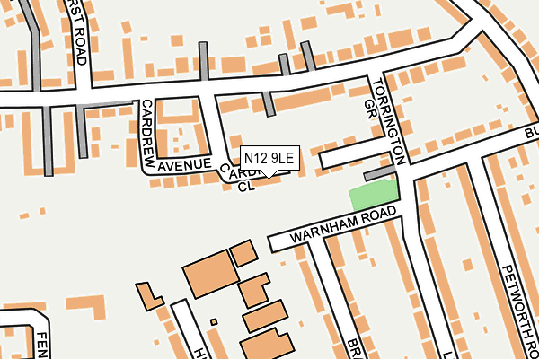 N12 9LE map - OS OpenMap – Local (Ordnance Survey)