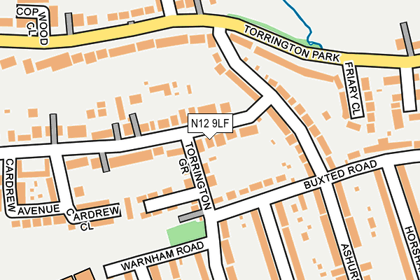 N12 9LF map - OS OpenMap – Local (Ordnance Survey)