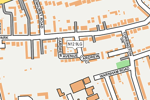 N12 9LG map - OS OpenMap – Local (Ordnance Survey)