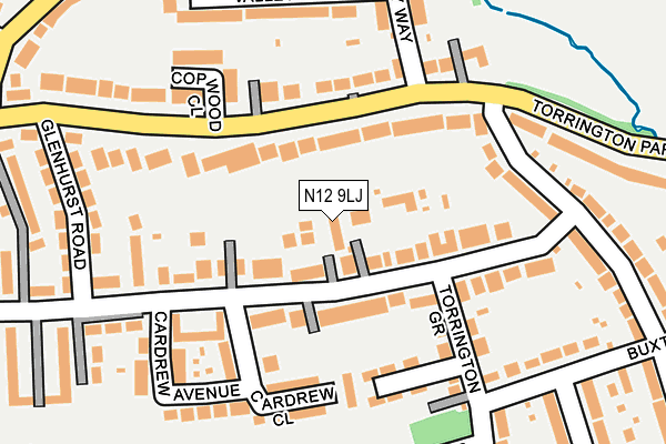 N12 9LJ map - OS OpenMap – Local (Ordnance Survey)