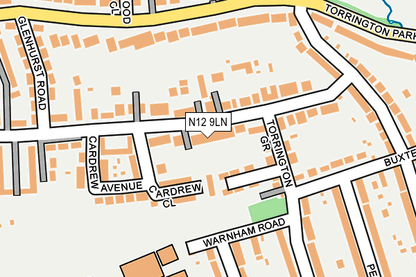 N12 9LN map - OS OpenMap – Local (Ordnance Survey)