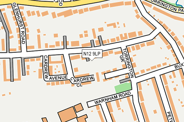 N12 9LP map - OS OpenMap – Local (Ordnance Survey)