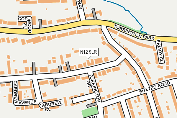 N12 9LR map - OS OpenMap – Local (Ordnance Survey)