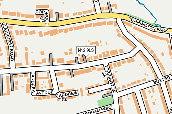 N12 9LS map - OS OpenMap – Local (Ordnance Survey)