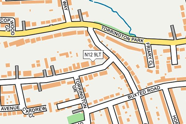 N12 9LT map - OS OpenMap – Local (Ordnance Survey)