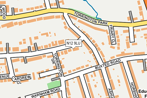 N12 9LU map - OS OpenMap – Local (Ordnance Survey)