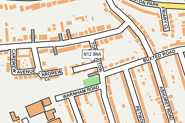 N12 9NA map - OS OpenMap – Local (Ordnance Survey)