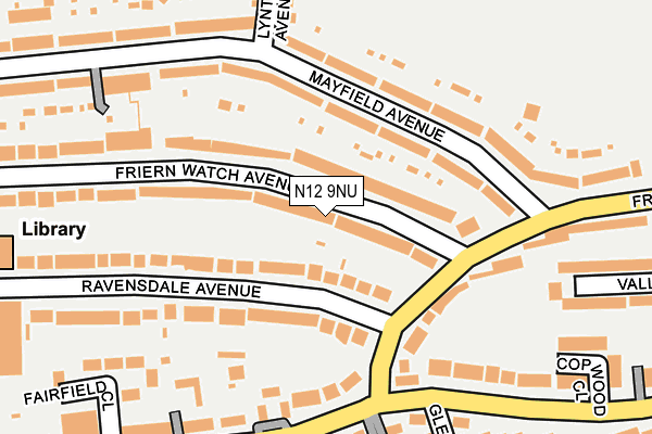 N12 9NU map - OS OpenMap – Local (Ordnance Survey)