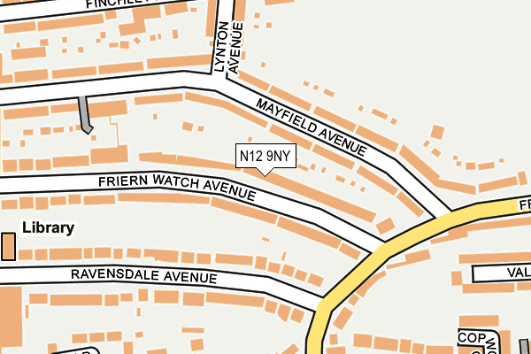 N12 9NY map - OS OpenMap – Local (Ordnance Survey)