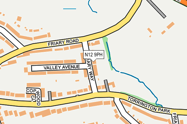 N12 9PH map - OS OpenMap – Local (Ordnance Survey)