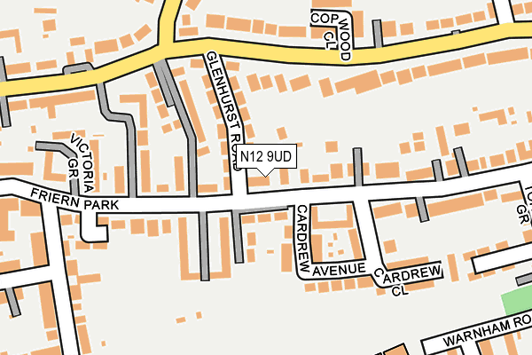 N12 9UD map - OS OpenMap – Local (Ordnance Survey)