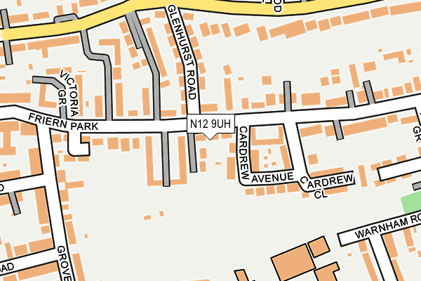 N12 9UH map - OS OpenMap – Local (Ordnance Survey)