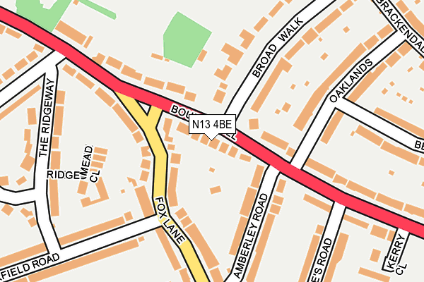 N13 4BE map - OS OpenMap – Local (Ordnance Survey)