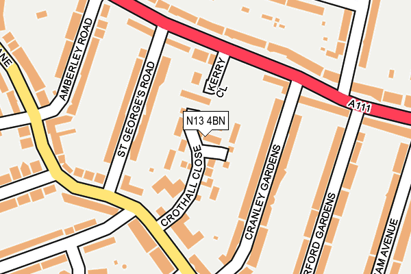 N13 4BN map - OS OpenMap – Local (Ordnance Survey)