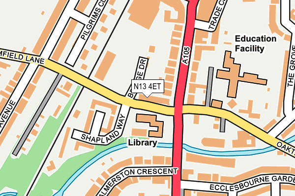 N13 4ET map - OS OpenMap – Local (Ordnance Survey)