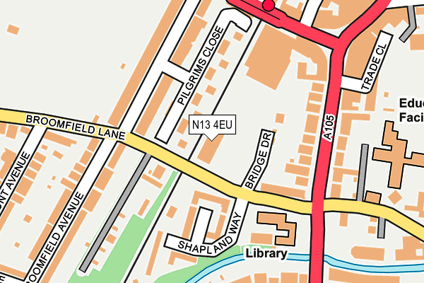 N13 4EU map - OS OpenMap – Local (Ordnance Survey)