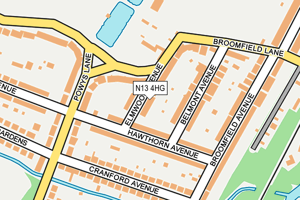 N13 4HG map - OS OpenMap – Local (Ordnance Survey)