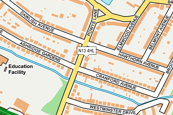 N13 4HL map - OS OpenMap – Local (Ordnance Survey)