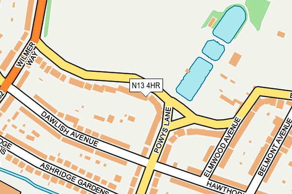 N13 4HR map - OS OpenMap – Local (Ordnance Survey)